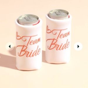 team bride neoprene slim can cooler set